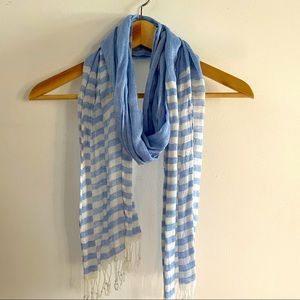 Banana Republic Cotton Linen Striped Scarf.